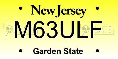 M63ULF New Jersey License Plate