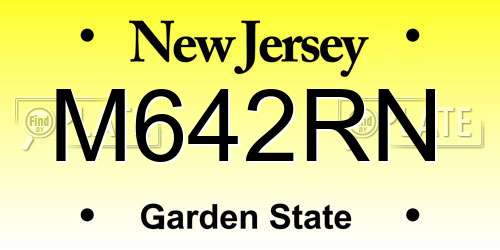 M642RN New Jersey License Plate