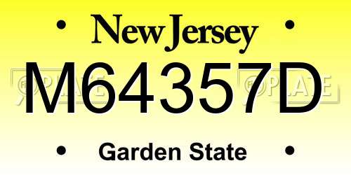 M64357D New Jersey License Plate