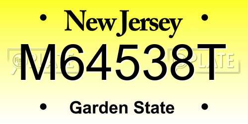 M64538T New Jersey License Plate