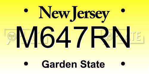 M647RN New Jersey License Plate