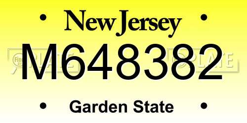 M648382 New Jersey License Plate
