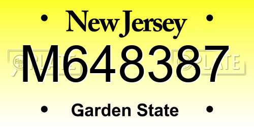 M648387 New Jersey License Plate