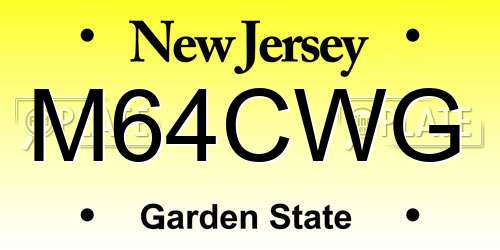 M64CWG New Jersey License Plate