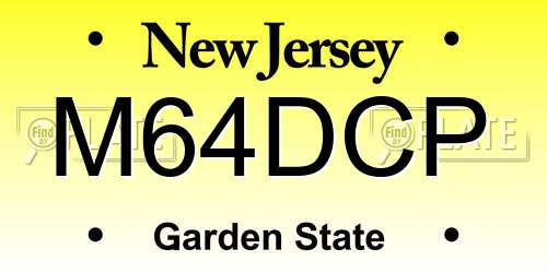 M64DCP New Jersey License Plate