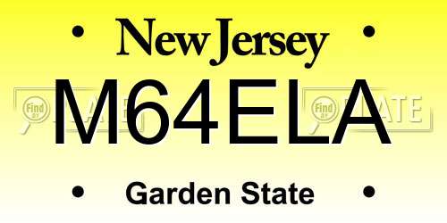 M64ELA New Jersey License Plate