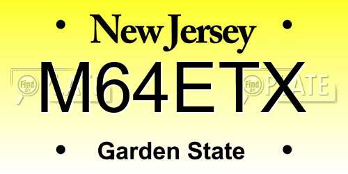 M64ETX New Jersey License Plate