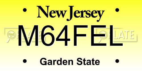 M64FEL New Jersey License Plate