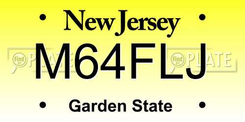 M64FLJ New Jersey License Plate