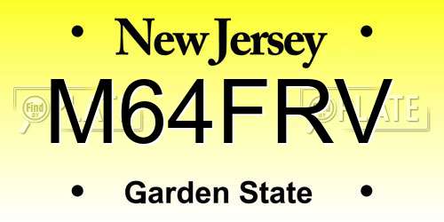 M64FRV New Jersey License Plate