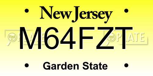 M64FZT New Jersey License Plate