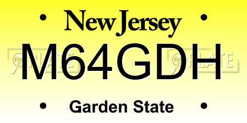 M64GDH New Jersey License Plate