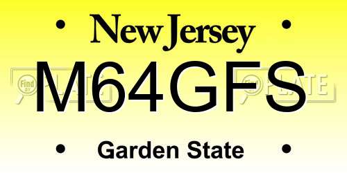 M64GFS New Jersey License Plate