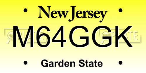 M64GGK New Jersey License Plate