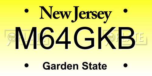 M64GKB New Jersey License Plate