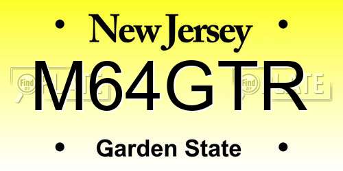 M64GTR New Jersey License Plate