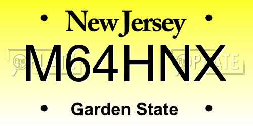 M64HNX New Jersey License Plate