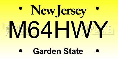 M64HWY New Jersey License Plate