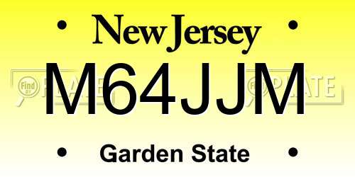 M64JJM New Jersey License Plate
