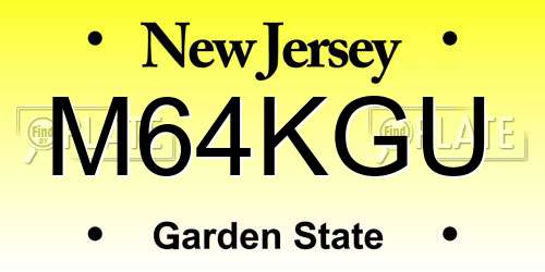 M64KGU New Jersey License Plate
