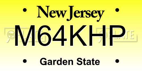 M64KHP New Jersey License Plate