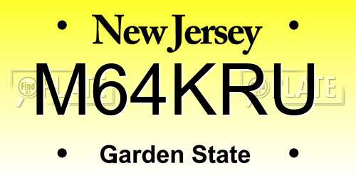 M64KRU New Jersey License Plate