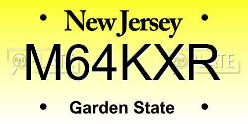 M64KXR New Jersey License Plate