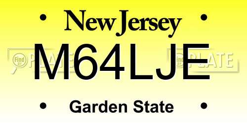 M64LJE New Jersey License Plate
