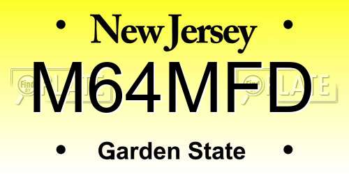 M64MFD New Jersey License Plate