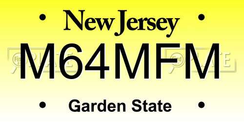 M64MFM New Jersey License Plate
