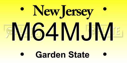 M64MJM New Jersey License Plate