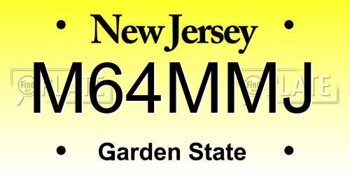 M64MMJ New Jersey License Plate