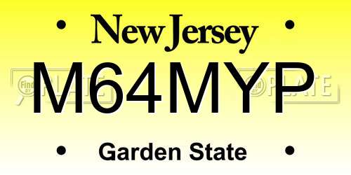 M64MYP New Jersey License Plate