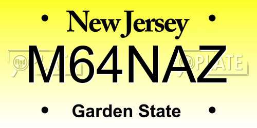 M64NAZ New Jersey License Plate