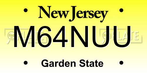M64NUU New Jersey License Plate