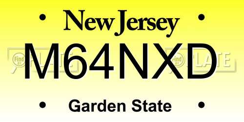 M64NXD New Jersey License Plate