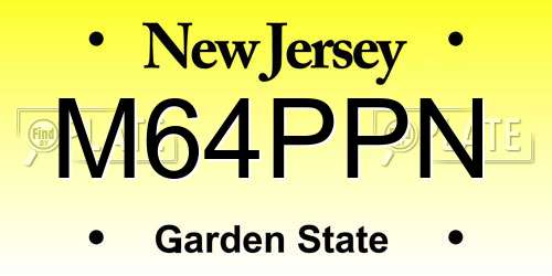 M64PPN New Jersey License Plate