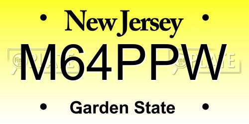 M64PPW New Jersey License Plate
