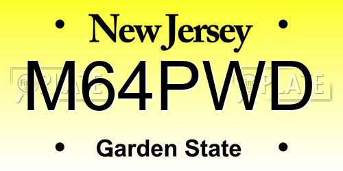 M64PWD New Jersey License Plate