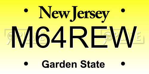 M64REW New Jersey License Plate