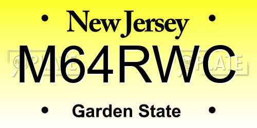 M64RWC New Jersey License Plate