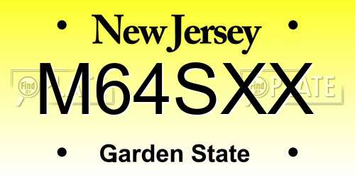 M64SXX New Jersey License Plate