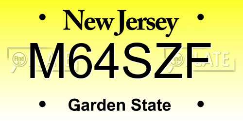 M64SZF New Jersey License Plate