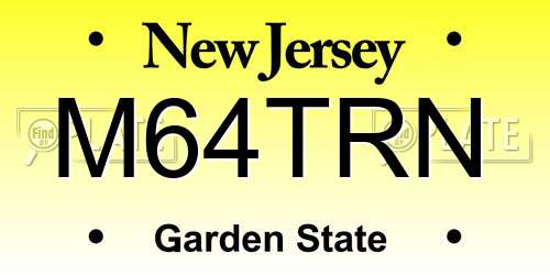 M64TRN New Jersey License Plate
