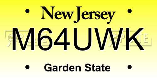 M64UWK New Jersey License Plate