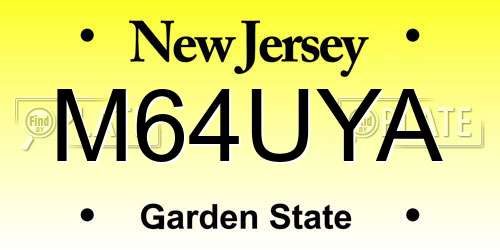M64UYA New Jersey License Plate