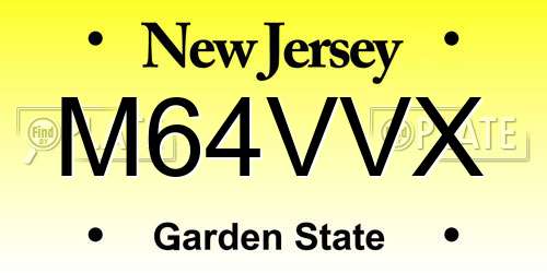 M64VVX New Jersey License Plate