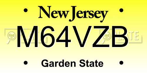 M64VZB New Jersey License Plate
