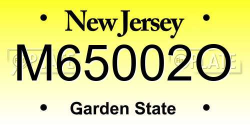 M65002O New Jersey License Plate