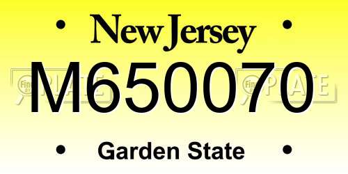 M650070 New Jersey License Plate